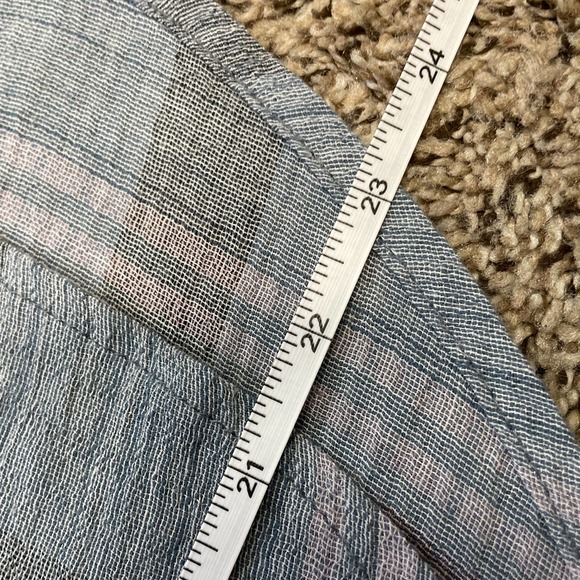 Free People Cutie Plaid Button Down Shirt Blue/Pink #796 - Picture 9 of 9